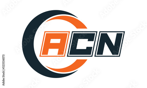 ACN three-letter circle logo design. custom font logo vector template | abstract logo | word mark logo | letter mark logo | business logo | minimalist logo | font logo |