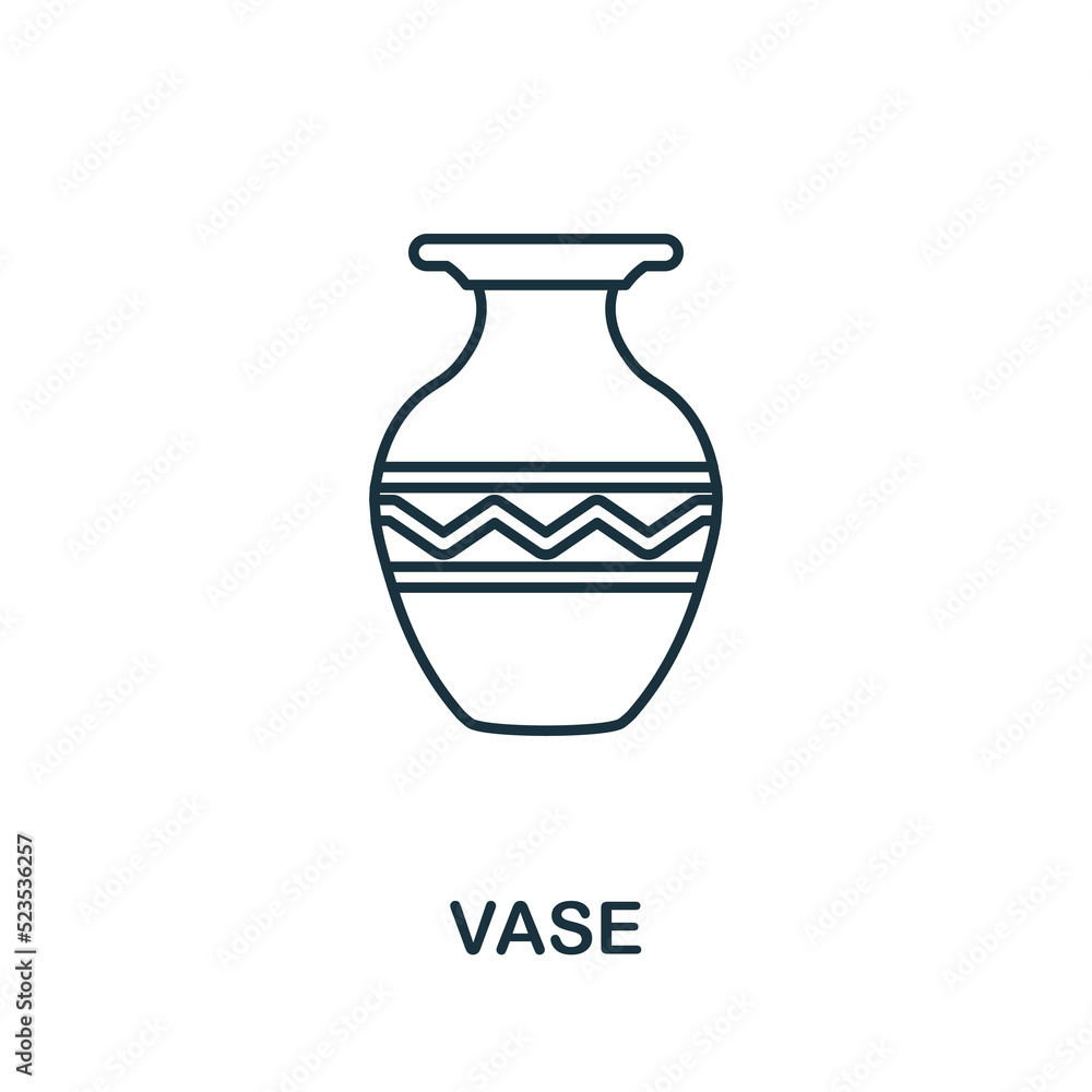 Vase line icon. Monochrome simple Vase outline icon for templates, web design and infographics