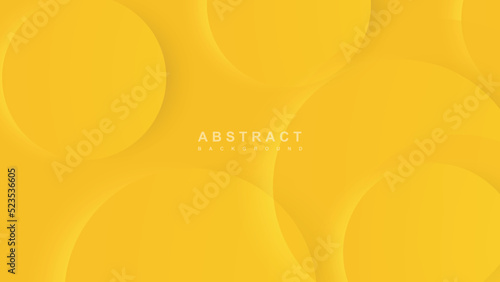 Abstract Background with 3d circle yellow papercut layer