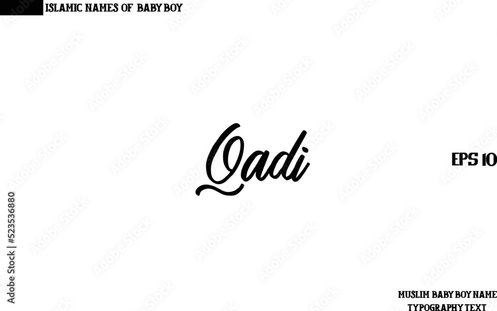 Text Typography of Baby Boy Arabic Name Qadi Text Typography of Baby Boy Arabic Name Qadi