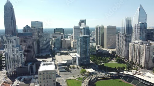 Charlotte skyline with baseball field photo