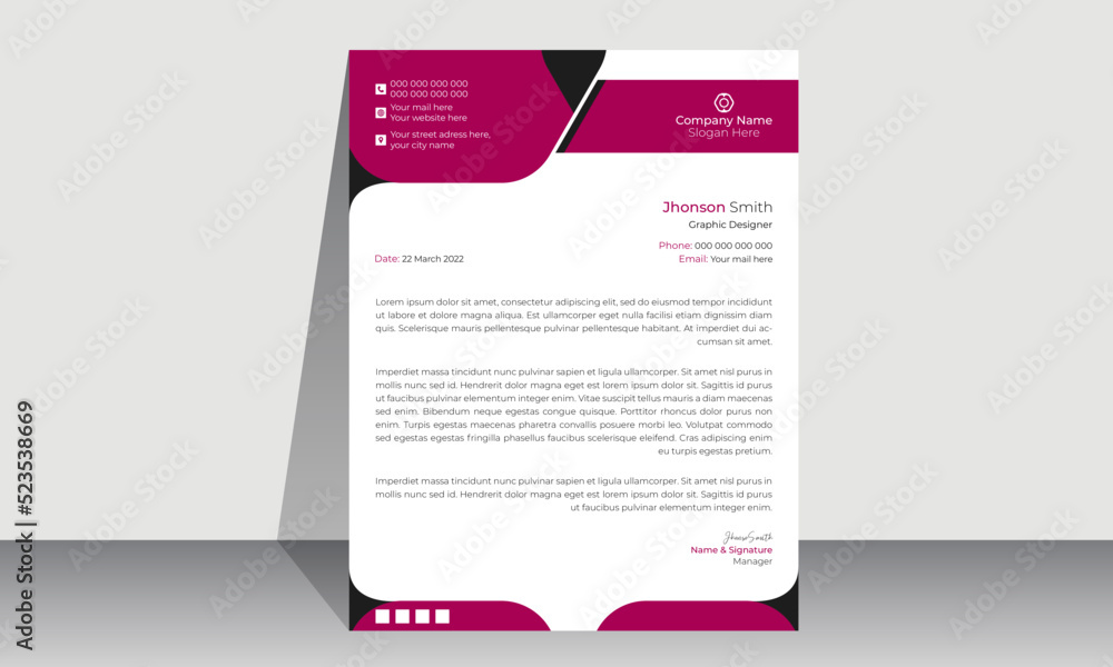 Obraz premium Letterhead design template. Creative, clean and elegant modern business professional letterhead template design