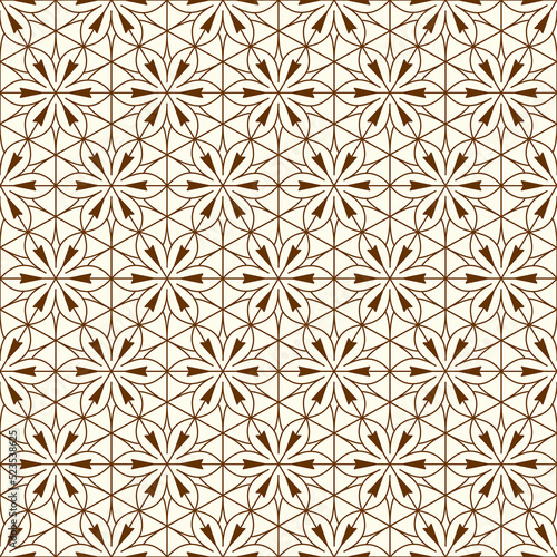 seamless pattern with geometric tribal texture. floral tile pattern for wall interior decoration and easy to color change fill for fabric printing.