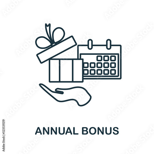 Annual Bonus flat icon. Colored element sign from auditors collection. Flat Annual Bonus icon sign for web design, infographics and more.