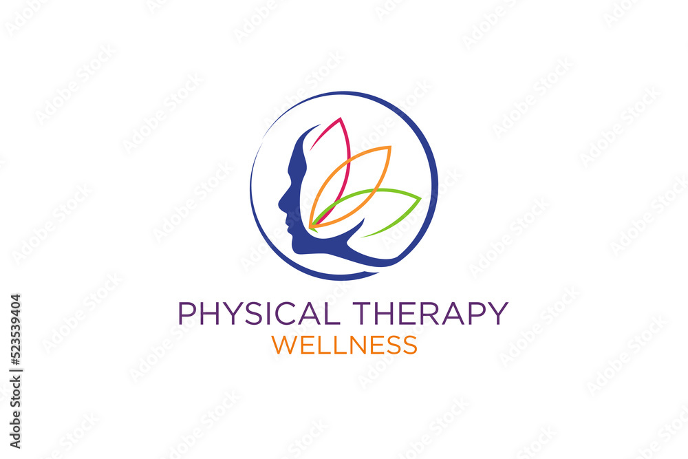 Physical therapy head face logo design artificial intelligence icon illustration spa massage medical Physical therapy head face logo design artificial intelligence icon illustration spa massage medical