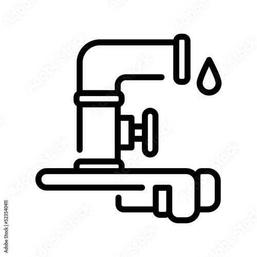 Water supply installation black line icon. Pictogram for web page