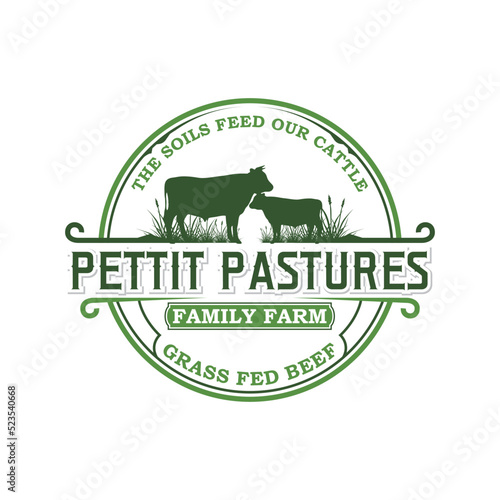 Vintage farm house logo design template - vector