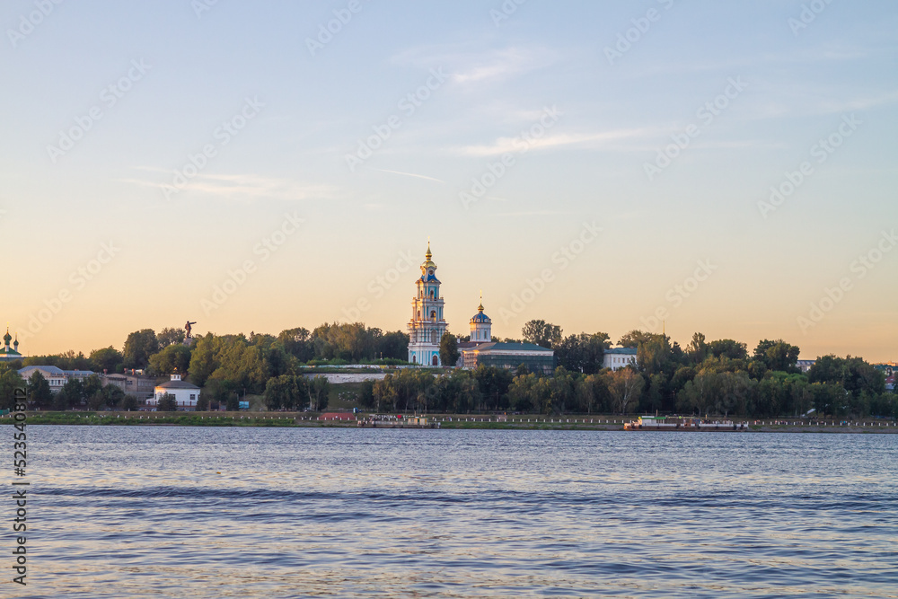 Fototapeta premium View of the ancient Russian city of Kostroma in summer from the Volga river
