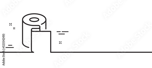 Paper wallpaper line icon. Paper towels sign. Cling film roll symbol. Minimal line illustration background. Paper wallpaper line icon pattern banner. White web template concept. Vector