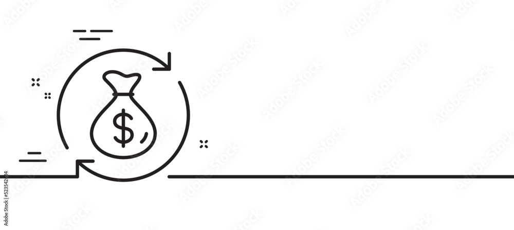 Change money line icon. Currency exchange sign. Transfer payment symbol. Minimal line illustration background. Change money line icon pattern banner. White web template concept. Vector Change money line icon. Currency exchange sign. Transfer payment symbol. Minimal line illustration background. Change money line icon pattern banner. White web template concept. Vector