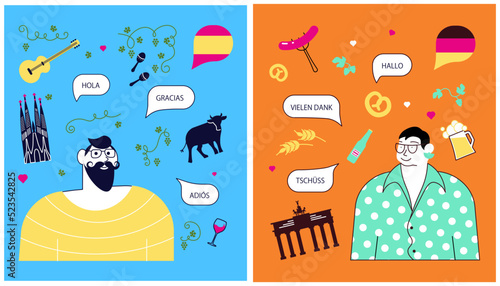 Language school banner template.