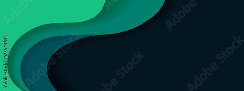 Dark green horizontal abstract design wallpaper. Abstract background