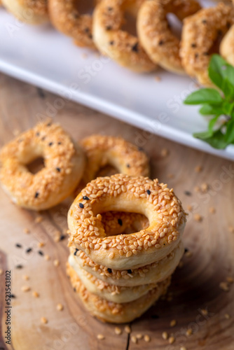 Turkish Bagel with sesame s...