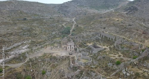 Traveling in over the ghost town in Real del Catorce in San Luis Potosi photo