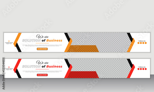 Creative modern YouTube channel banner designs template. Channel cover design layout 