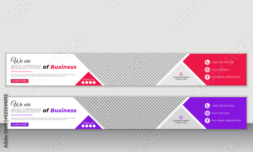 Creative modern YouTube channel banner designs template. Channel cover design layout 
