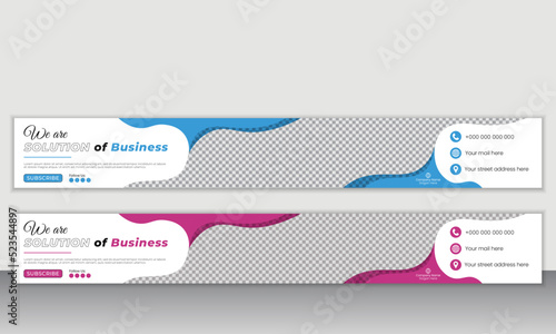 Creative modern YouTube channel banner designs template. Channel cover design layout 