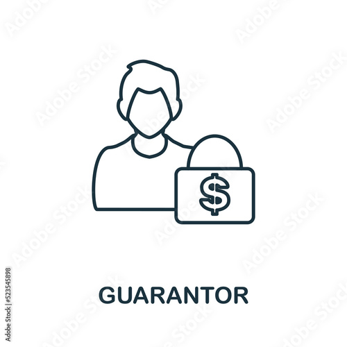 Guarantor line icon. Monochrome simple Guarantor outline icon for templates, web design and infographics