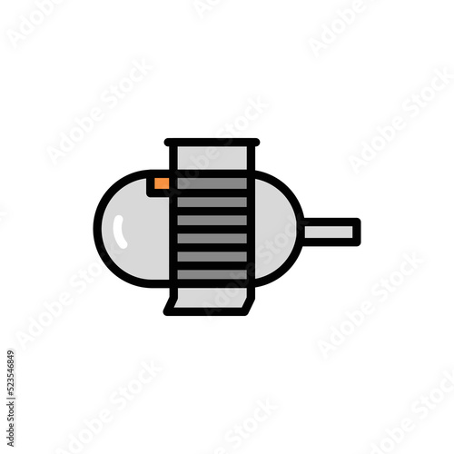 Industrial electric motor olor line icon. Pictogram for web page