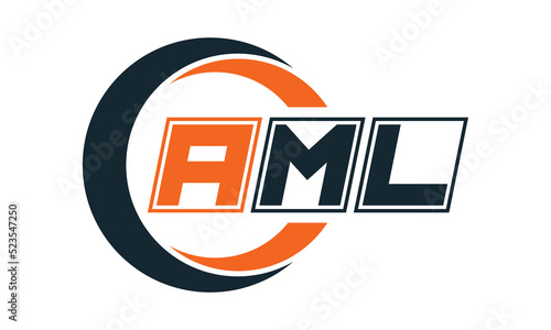 AML three-letter circle logo design. custom font logo vector template | abstract logo | word mark logo | letter mark logo | business logo | minimalist logo | font logo |