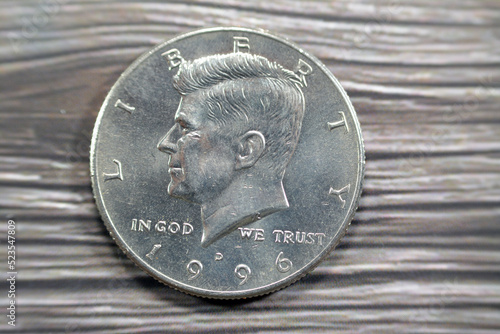 Cuadro en lienzo The Kennedy half dollar 50 cent coin issued by the United States Mint year 1996 as a memorial to the assassinated 35th president of the United States John F