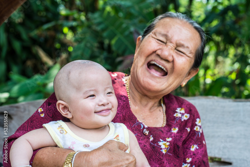 grandmather and boy smiley