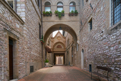 Monastero Santa Croce, convent of German capuchin nuns the historical town of Assisi in Umbria, central Italy