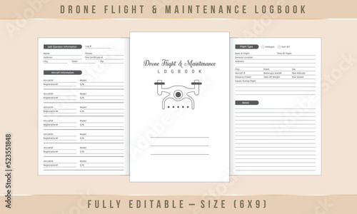 Drone Flight and Maintenance Logbook Interior Design