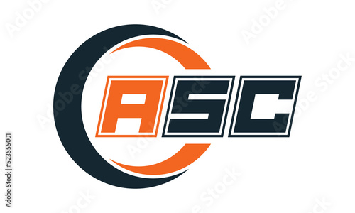 ASC three-letter circle logo design. custom font logo vector template | abstract logo | word mark logo | letter mark logo | business logo | minimalist logo | font logo |