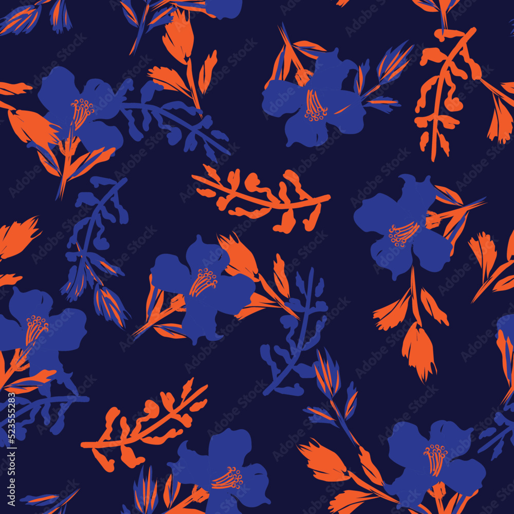 Floral Brush strokes Seamless Pattern Design Floral Brush strokes Seamless Pattern Design
