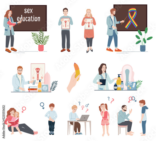 Sex Education Flat Icons
