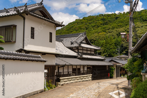 石畳と日本家屋の町並み