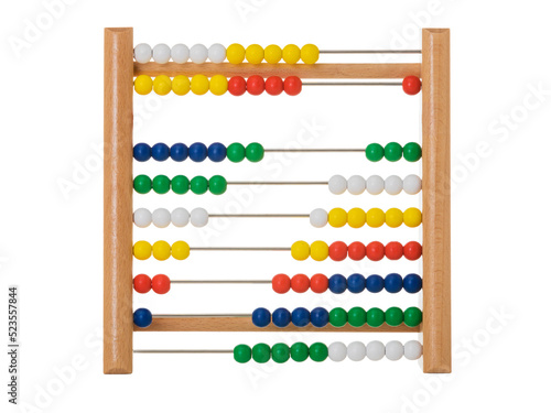 Wooden abacus isolated with transparent background