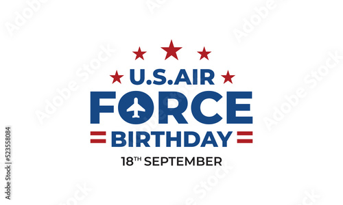 US Air Force Birthday September 18th ,For Banner ,Poster And Greeting Design ,Vector Template