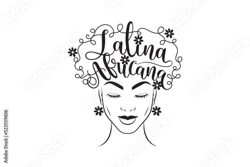 Latina Africana , Illustration with afro-latina woman