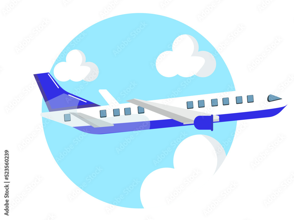 Airplane in the clouds. Vector illustration Airplane in the clouds. Vector illustration