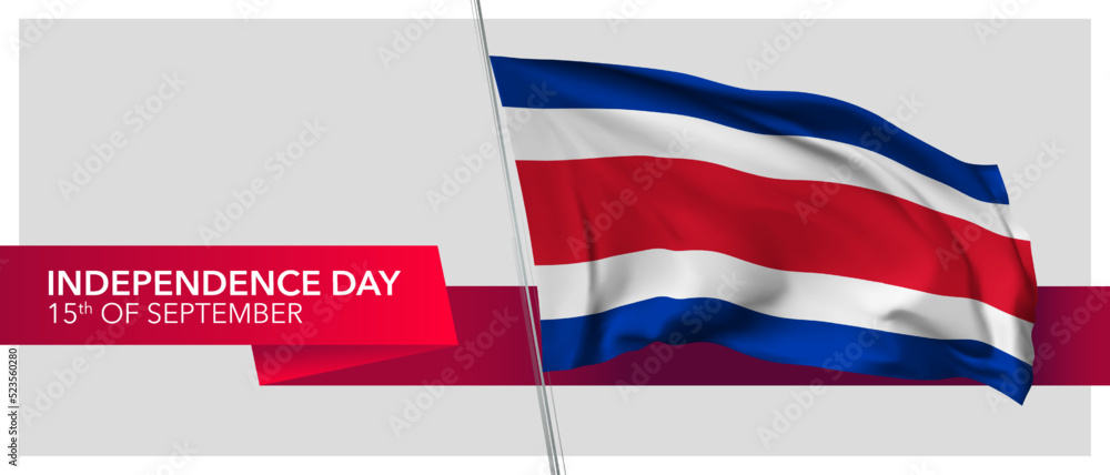 Costa Rica independence day vector banner, greeting card. Costa Rica independence day vector banner, greeting card.