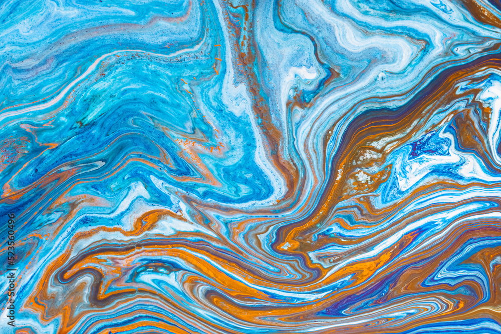 Abstract acrylic fluid texture in multicolored colors.