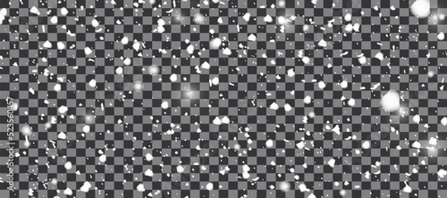 Snowfall. Snowflakes background. Many white cold snowflakes flying in the air. Merry Christmas. Happy new year. Winter Snow Falling. White glitter snowflakes. Abstract snowflake background.