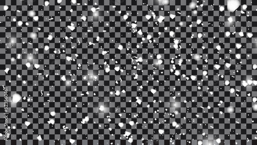 Snow gray transparent background. Christmas snowy winter design. White falling snowflakes, abstract landscape. Cold weather effect. Magic nature fantasy snowfall decoration. Vector illustration