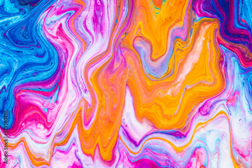 Abstract acrylic fluid texture in multicolored colors.