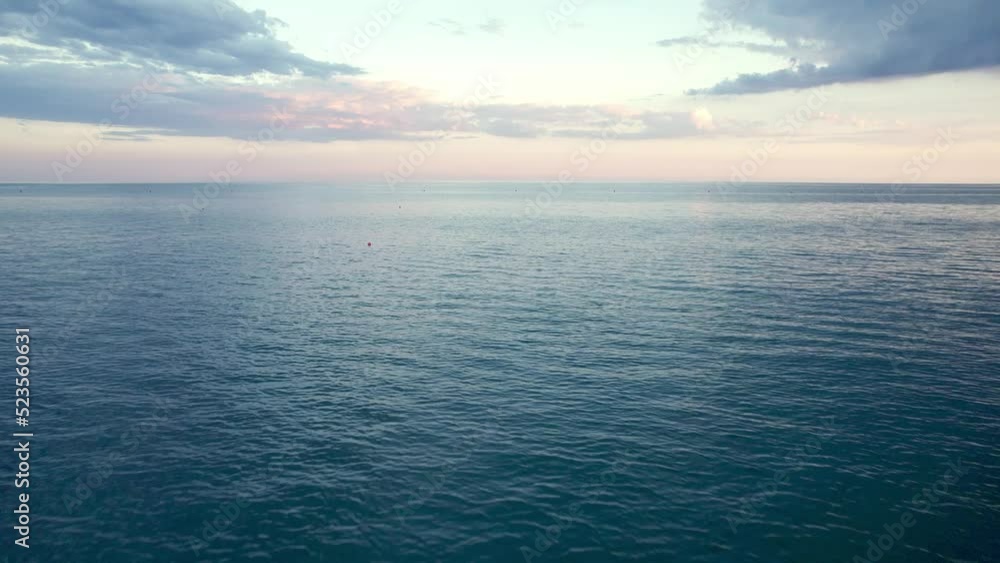 Aerial flight over the ocean Mediterranean Aerial flight over the ocean Mediterranean