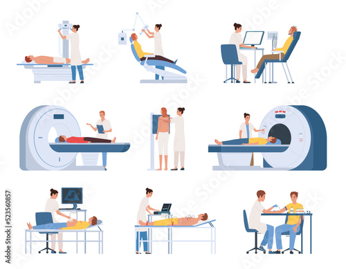 Medical Diagnosis Equipment Flat Icon Set