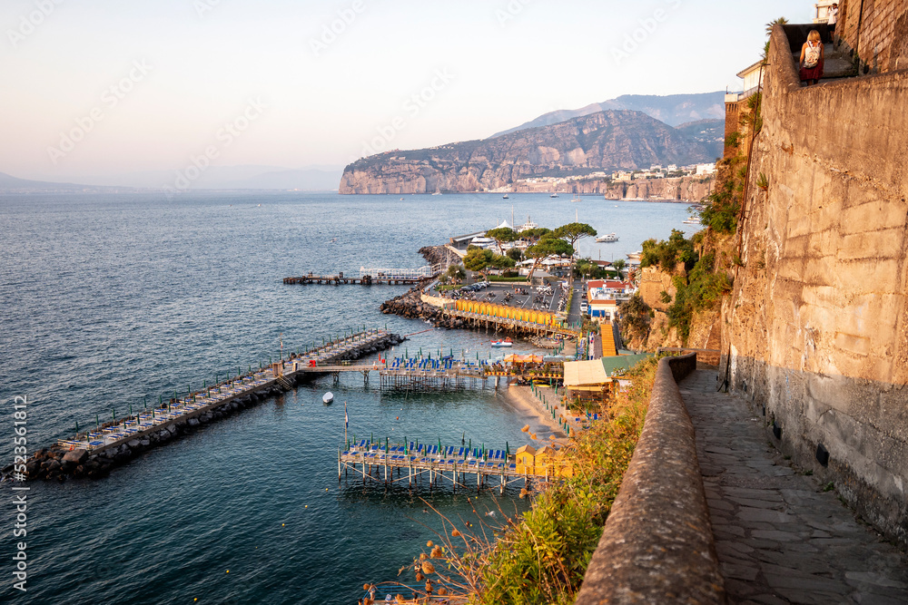 Narrow street leading to the Port of Sorrento Naples, Italy