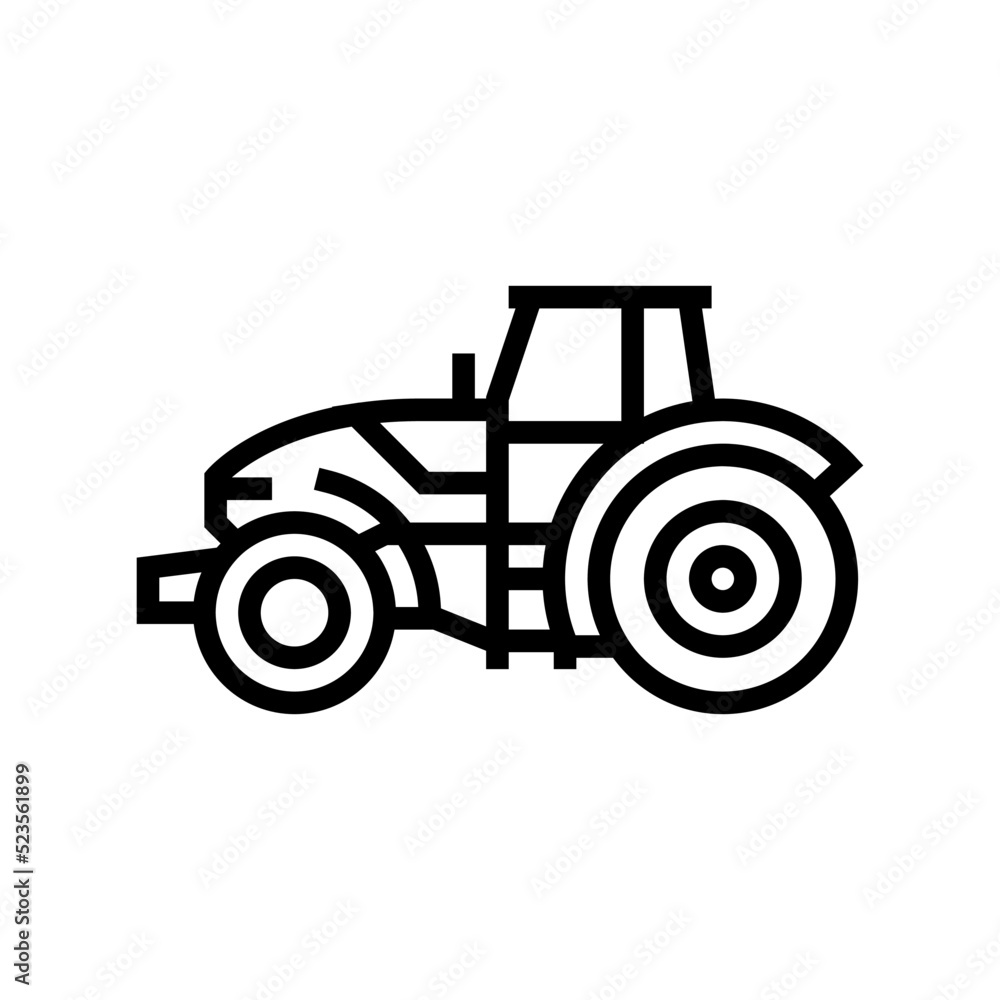 tractor construction car vehicle line icon vector. tractor construction car vehicle sign. isolated contour symbol black illustration
