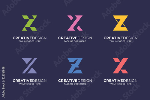 Flat design Z logo vector template collection