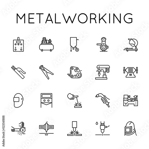 Foto Metalworking Icon Set