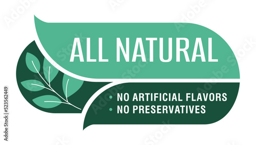 All Natural horizontal rounded badge