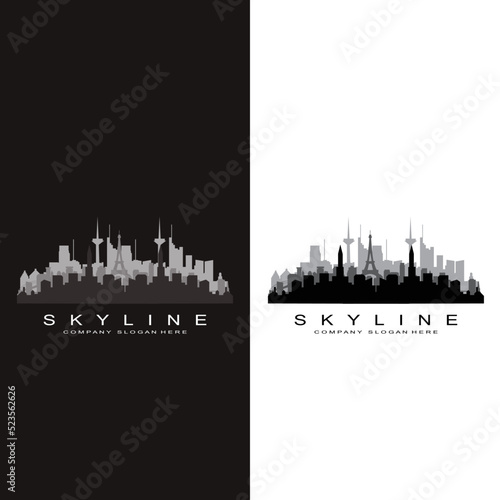 Canvas Print City Skyline,Skyscraper for Urban Real Estate Building Logo Design Vector