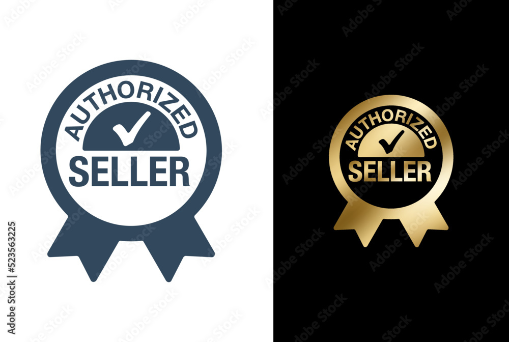 Vetor de Authorized seller badge for verified dealer do Stock